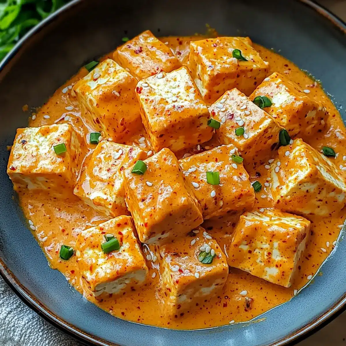 Spicy Tofu with Creamy Coconut Sauce