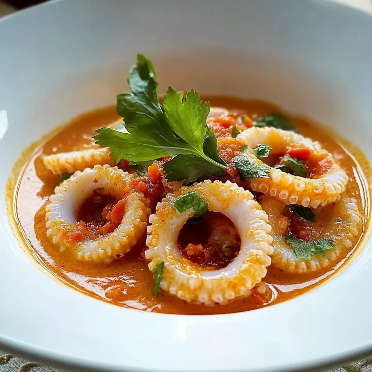 Delightful Squid Ring and Coconut Curry