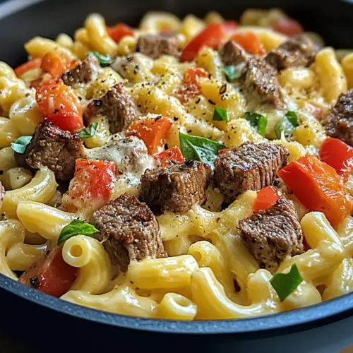Steak & Pepper Jack Queso Mac
