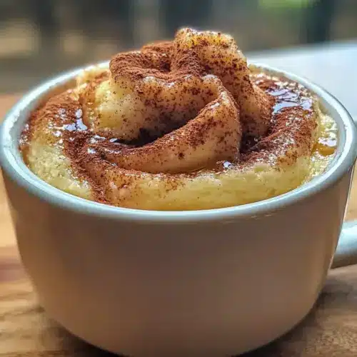 Cottage Cheese Cinnamon Roll Mug Cake