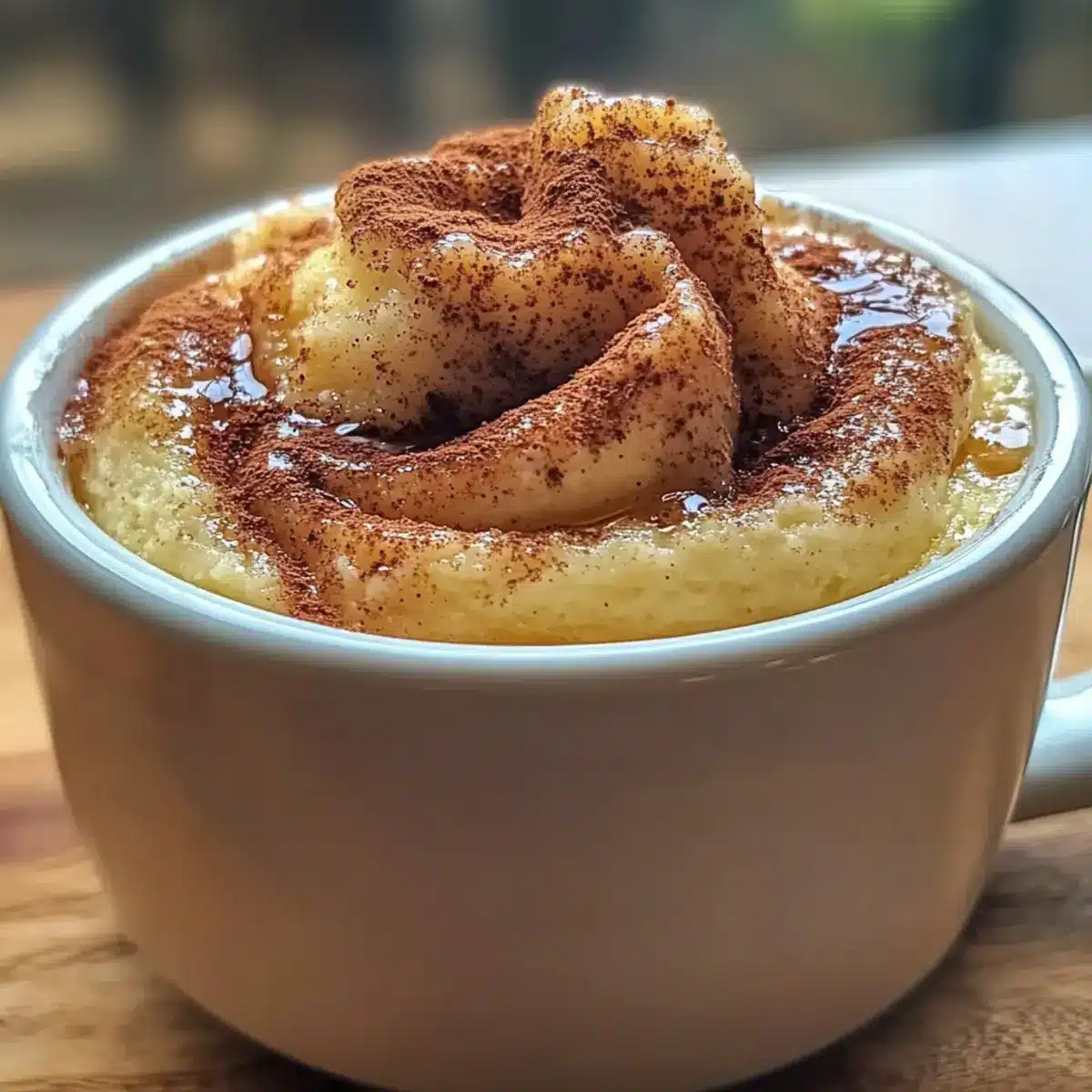 Cottage Cheese Cinnamon Roll Mug Cake