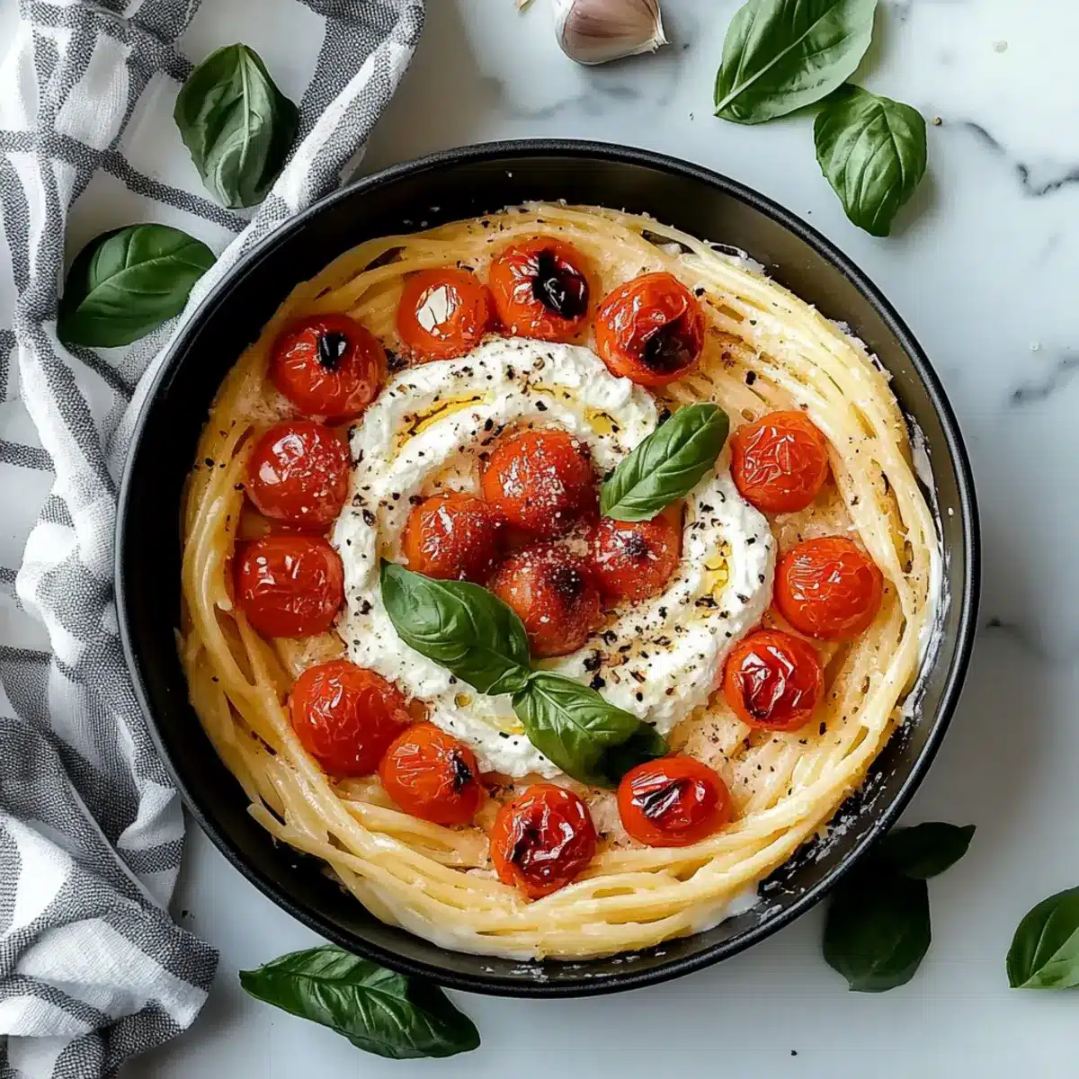 Roasted Tomato and Garlic Ricotta Pasta