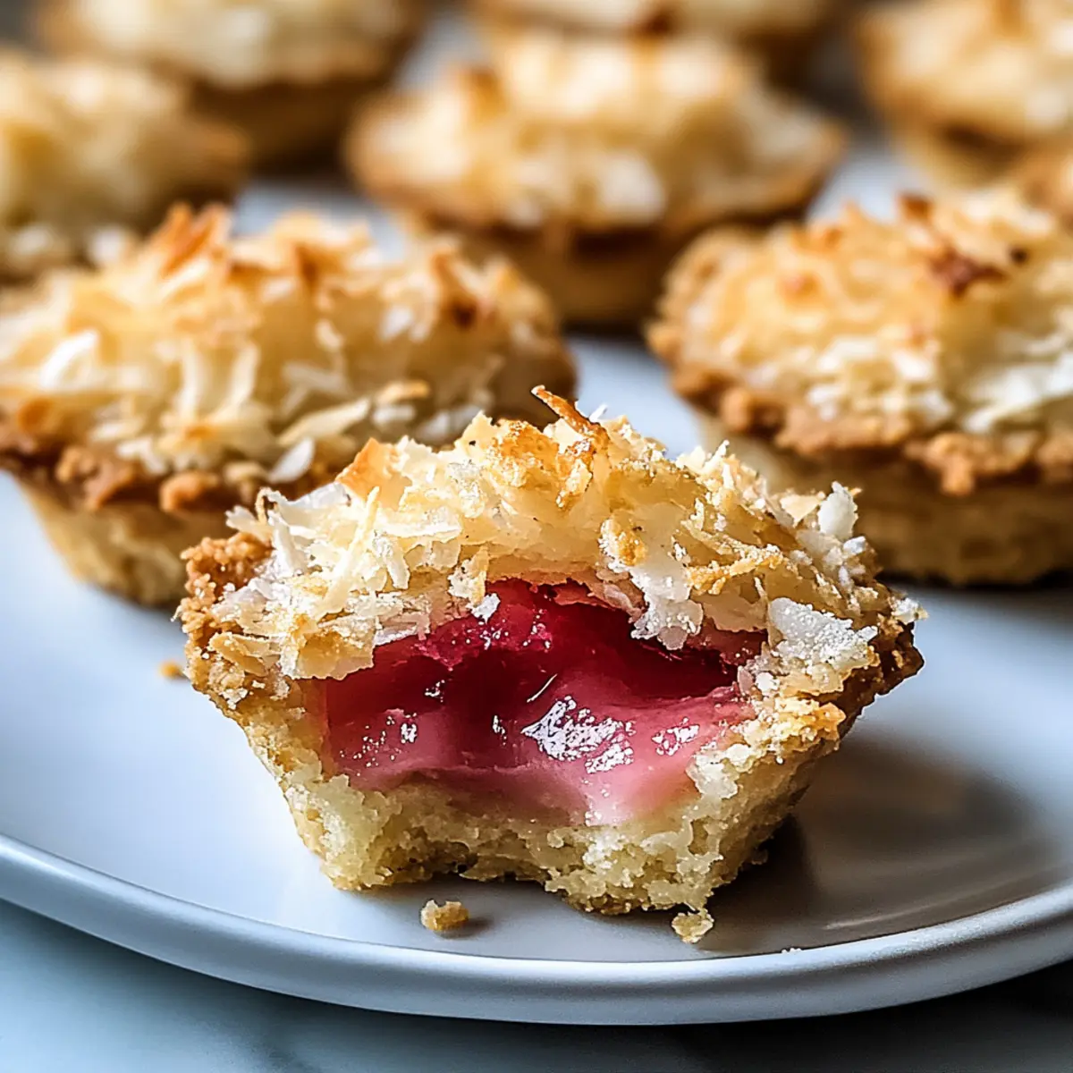 Rhubarb Coconut Macaroon Tarts