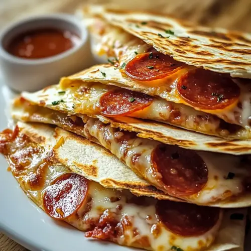 Beef Pepperoni Pizza Quesadillas