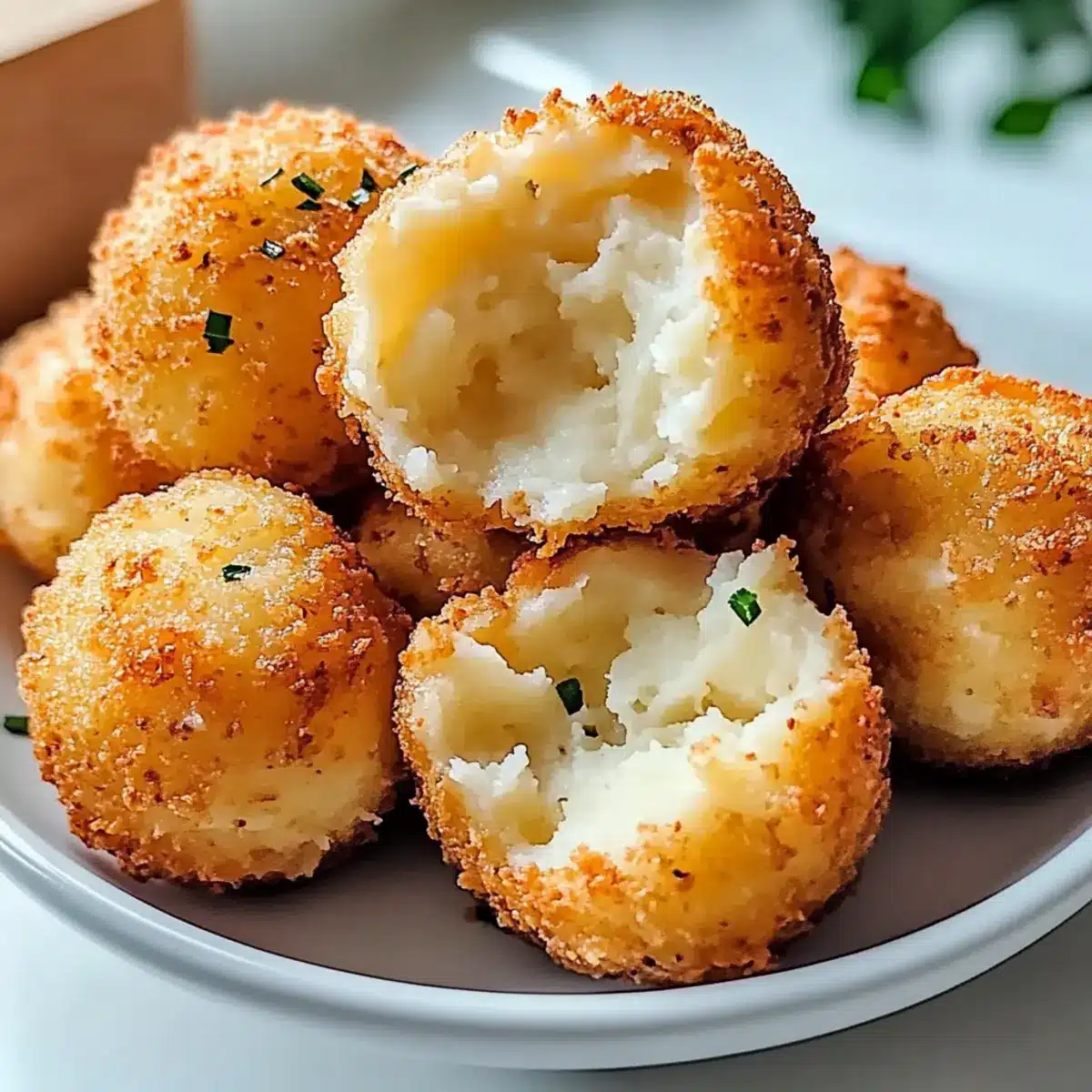 Air Fryer Cheesy Mashed Potato Balls