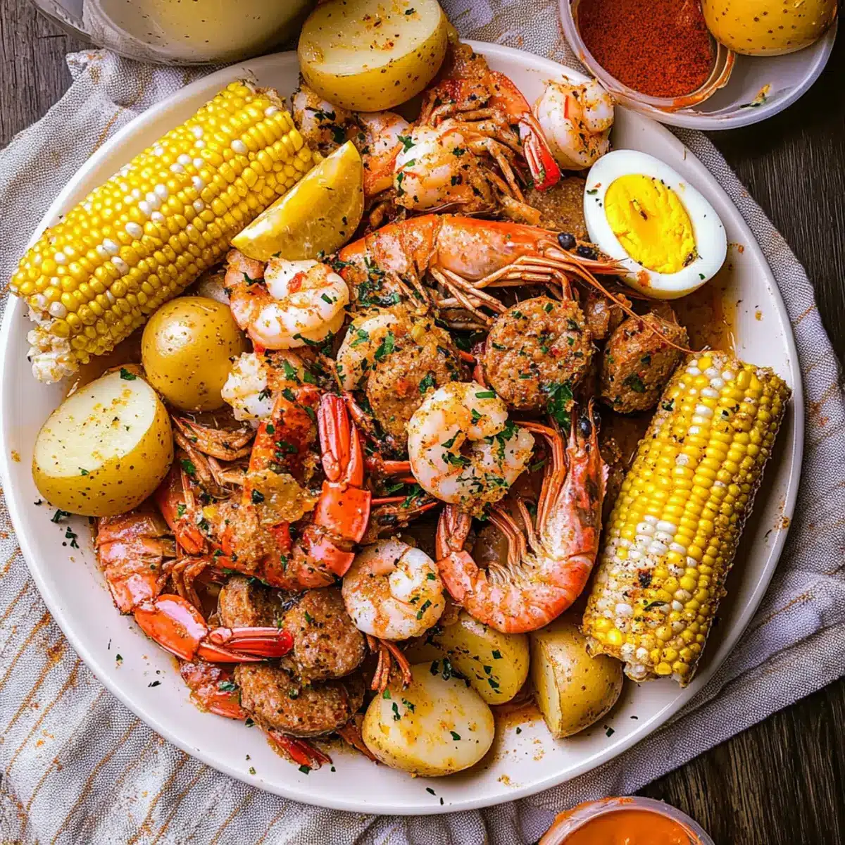 Cajun Seafood Boil with Garlic Butter Sauce