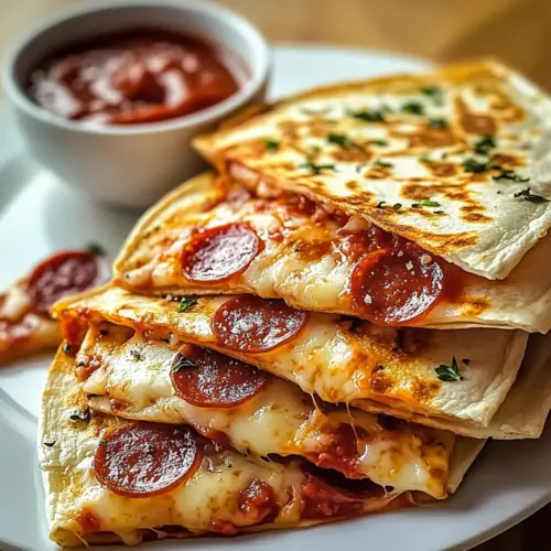 Beef Pepperoni Pizza Quesadillas