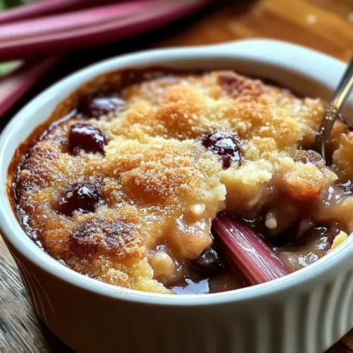Baked Sticky Rhubarb Pudding