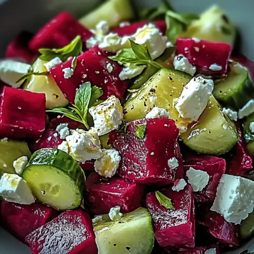 Beet Salad with Feta and Cucumbers