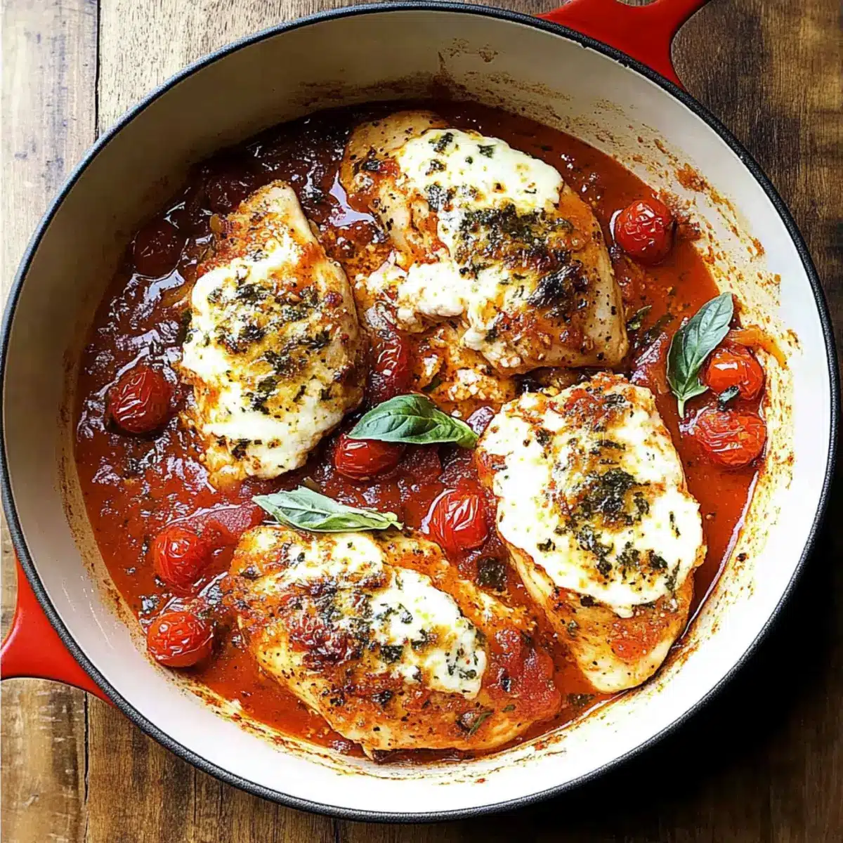 Garlic Tomato Chicken with Mozzarella