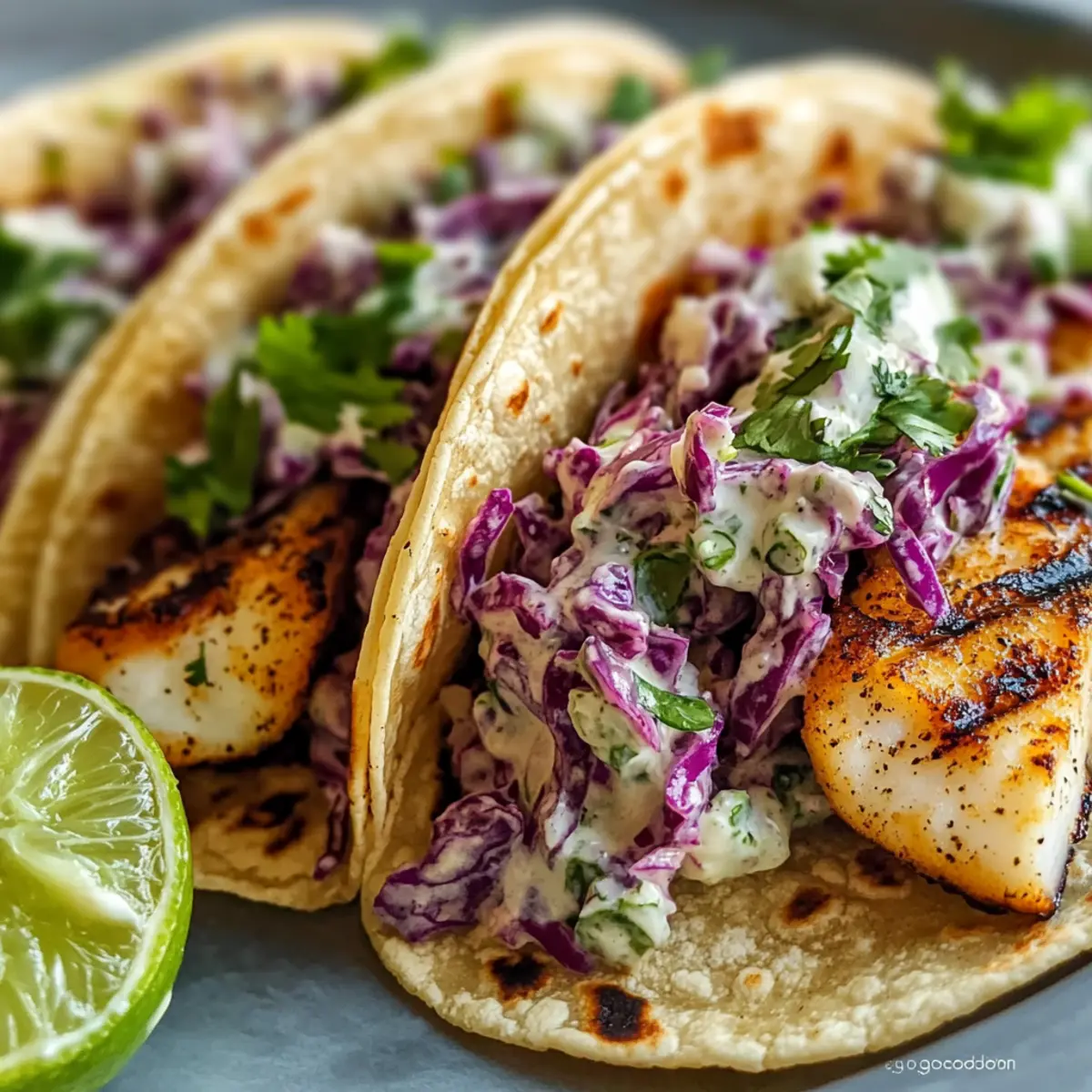 Grilled Fish Tacos with Chipotle Slaw