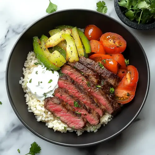 High Protein Steak Fajita Bowl