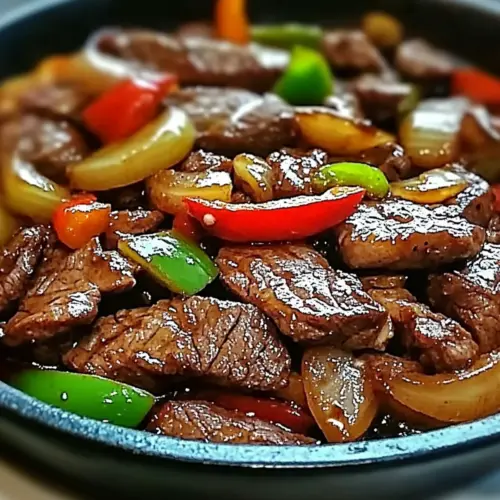 Sizzling Chinese Pepper Steak with Onions
