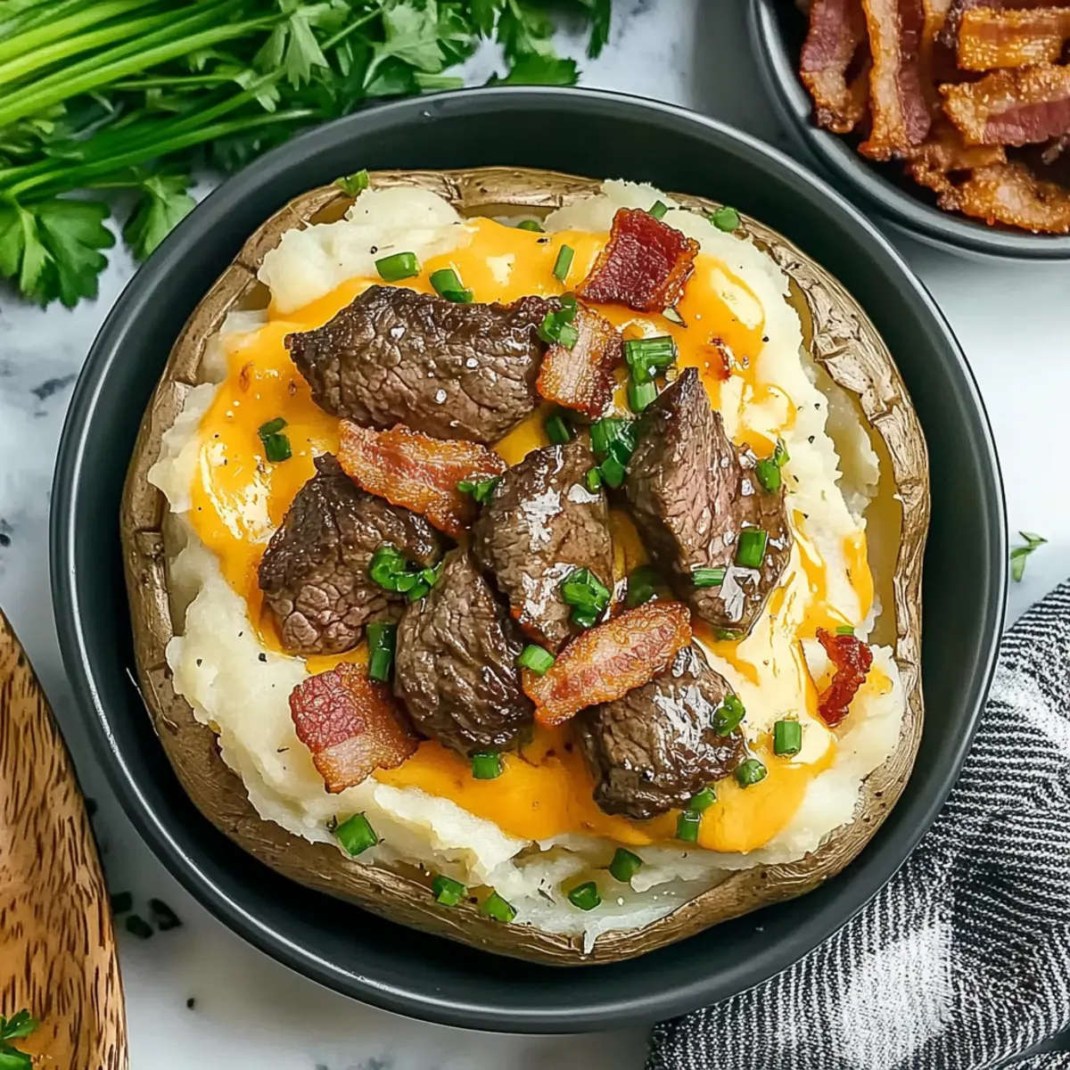 Loaded Baked Potato with Steak Bites