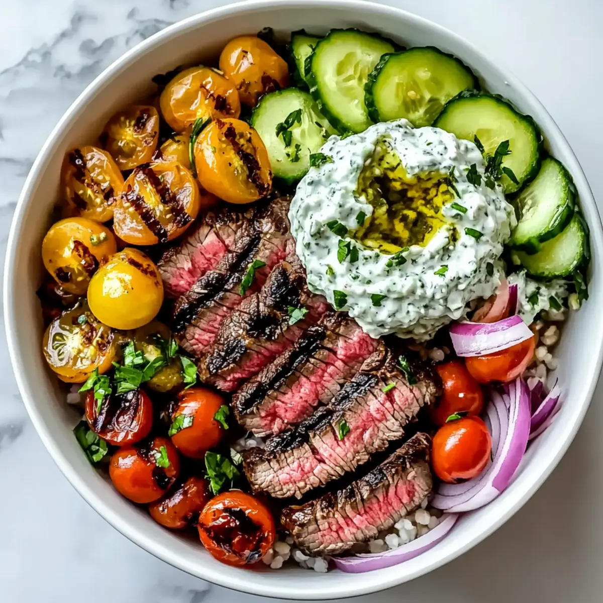 Easy Mediterranean Steak Bowl Recipe