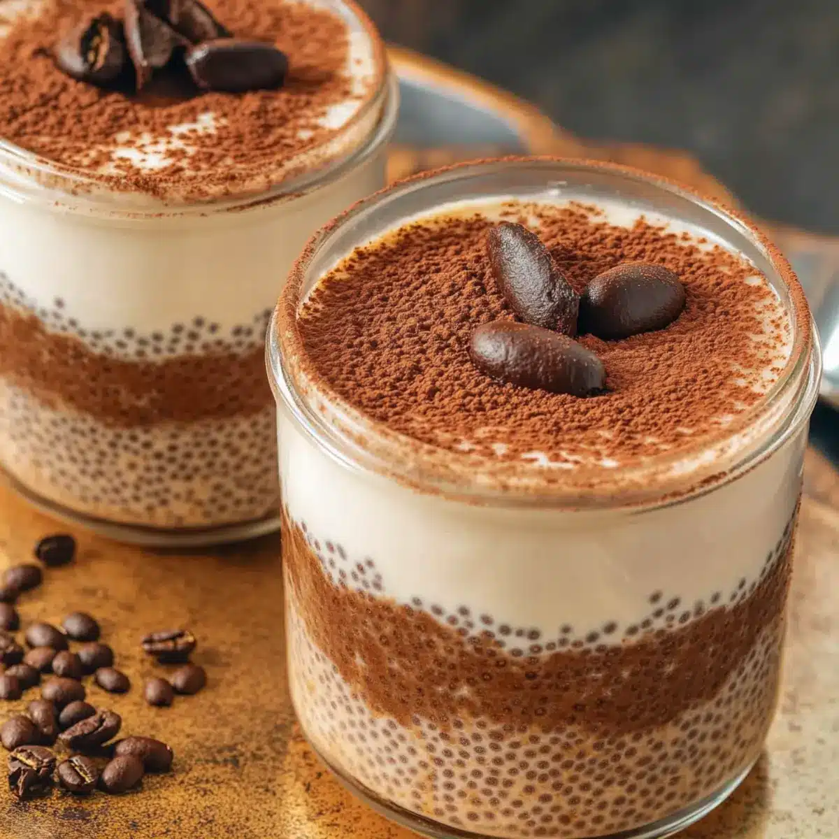 Tiramisu Chia Pudding with Greek Yogurt