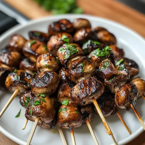 Marinated Grilled Mushroom Skewers