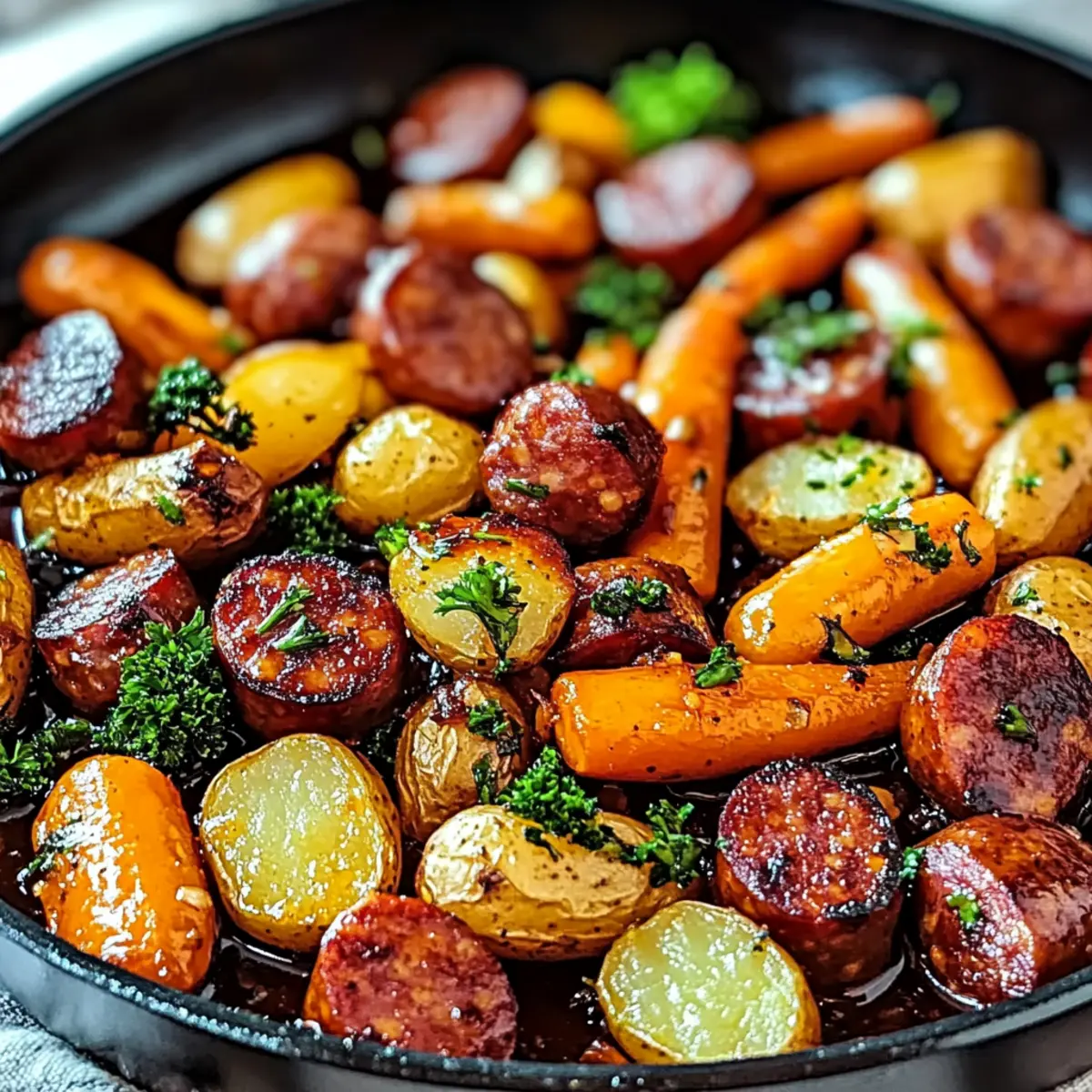 One-Pan Honey Garlic Kielbasa & Veggies