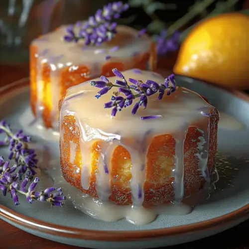 Mini Lemon Cakes with Lavender Glaze