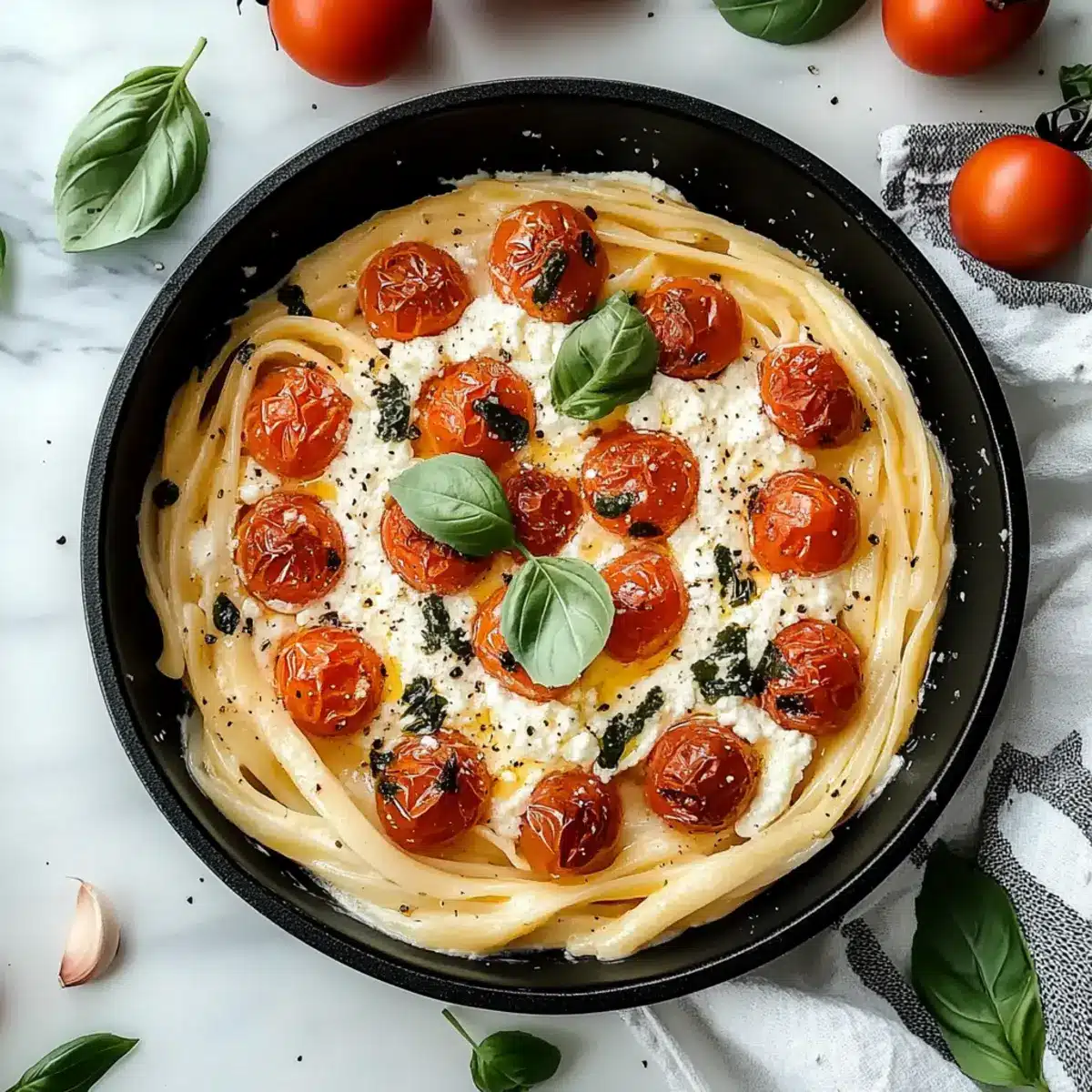 Roasted Tomato and Garlic Ricotta Pasta