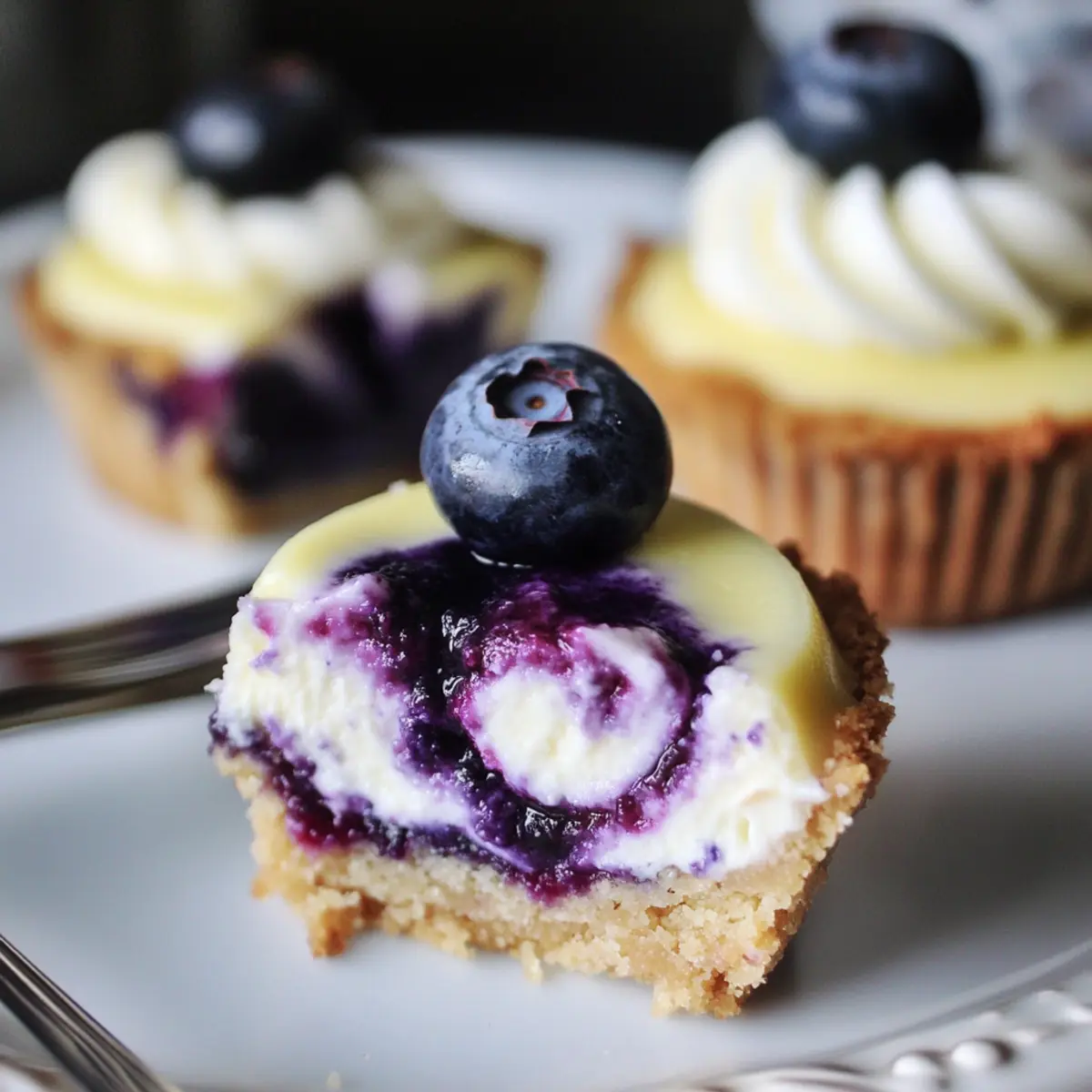 Lemon Blueberry Mini Cheesecakes