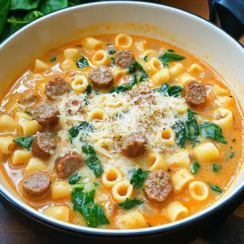 Creamy Parmesan Italian Sausage Ditalini Soup