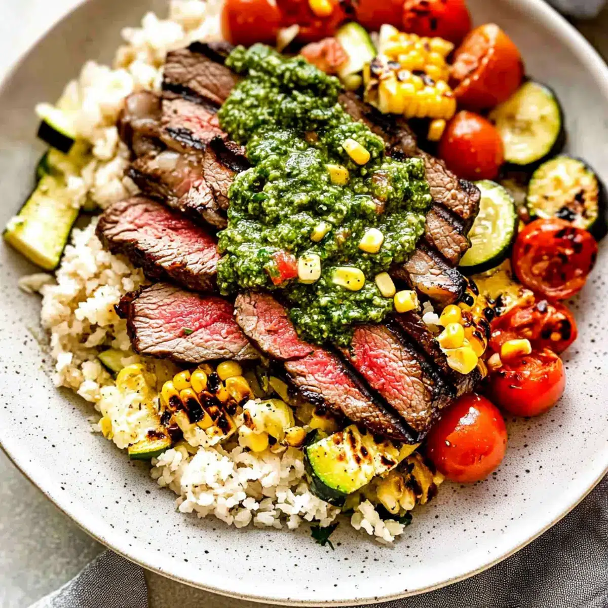 Grilled Chimichurri Steak Bowls