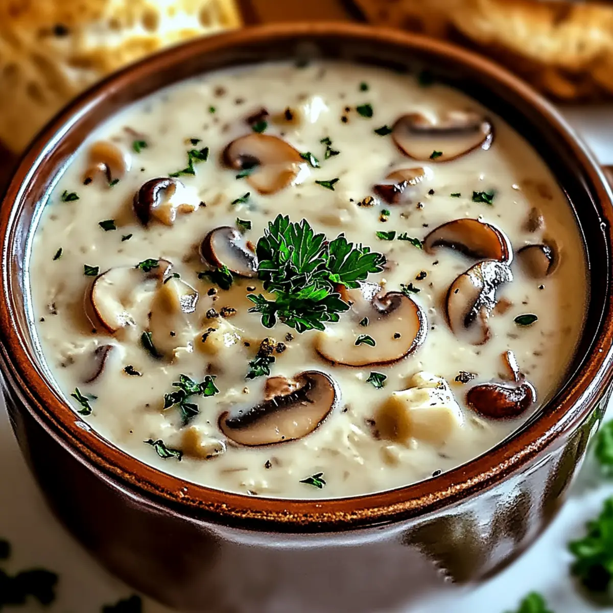 Creamy Cottage Cheese Mushroom Soup