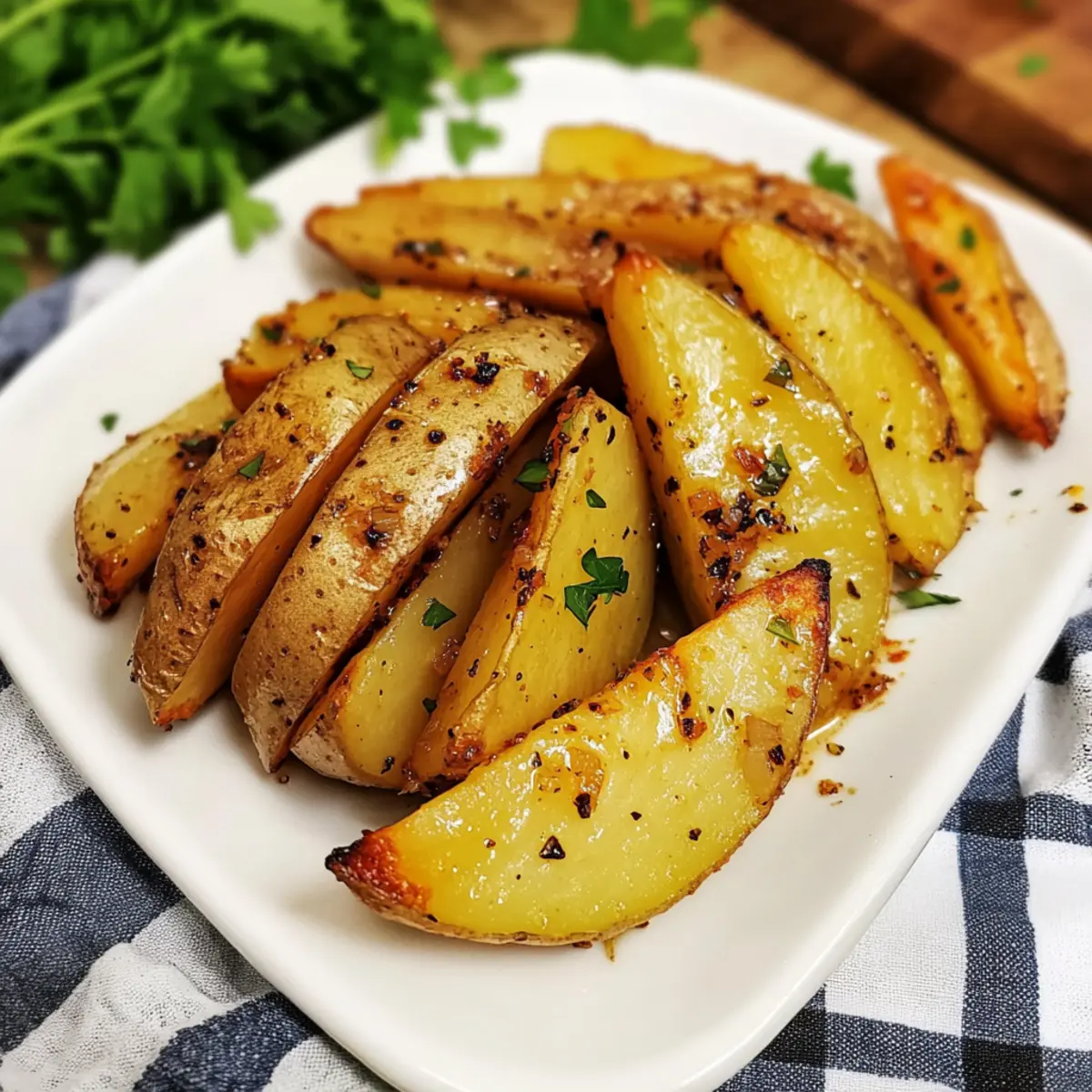 Garlic Butter Potato Wedges