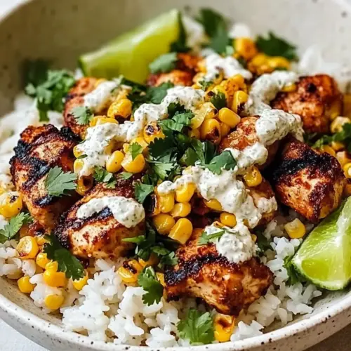 Street Corn Chicken and Rice Bowls