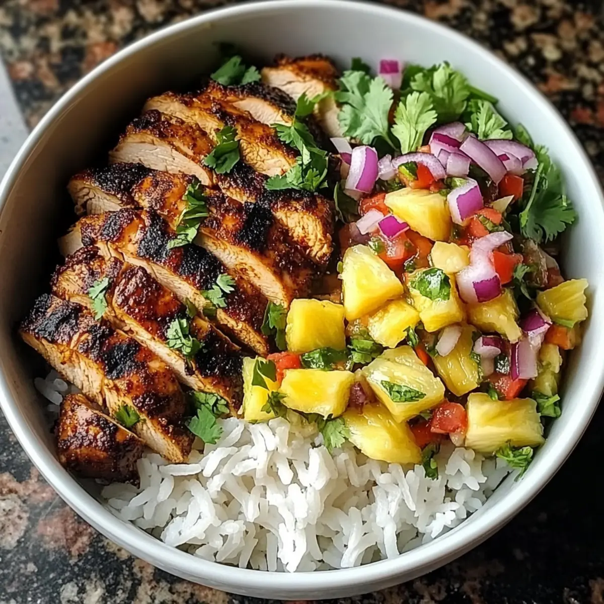 Jerk Chicken Bowl with Pineapple Salsa