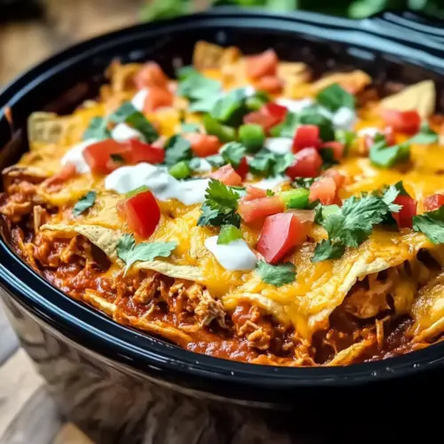 Crockpot Chicken Enchilada Casserole