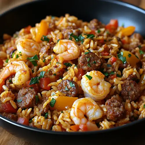 Shrimp Sausage Dirty Rice