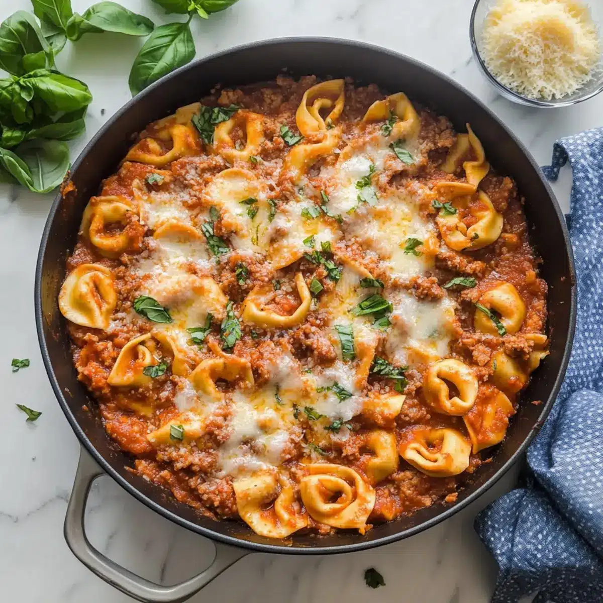 Baked Tortellini with Meat Sauce