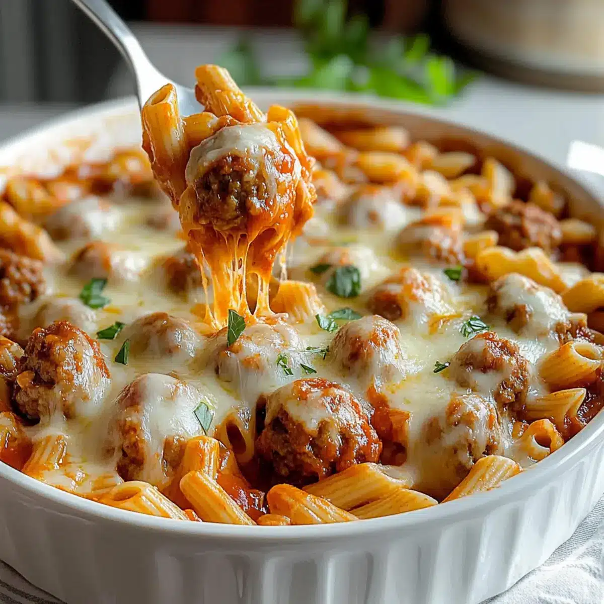 Dump and Bake Meatball Casserole