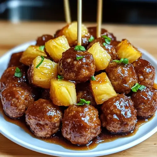 Pineapple Brown Sugar Meatball Bites