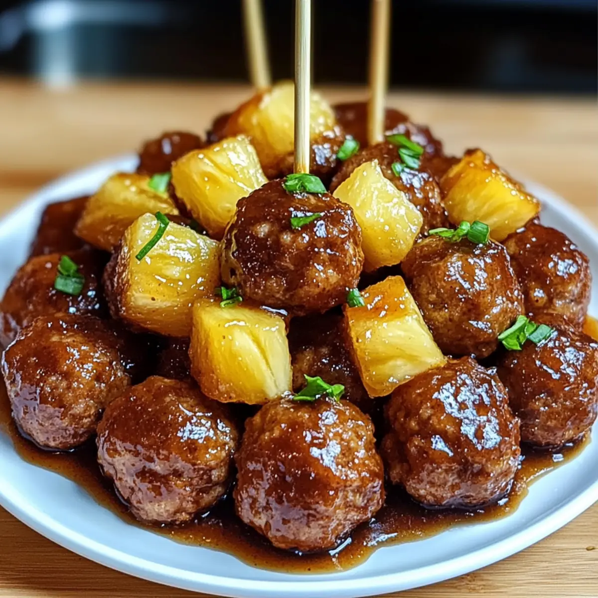 Pineapple Brown Sugar Meatball Bites