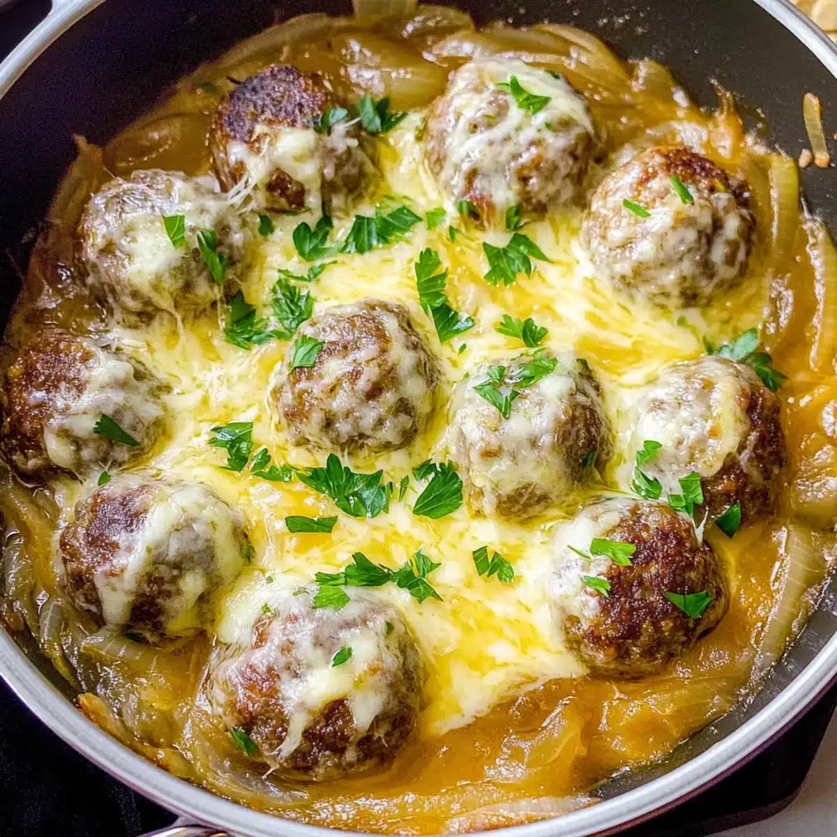 French Onion Meatballs