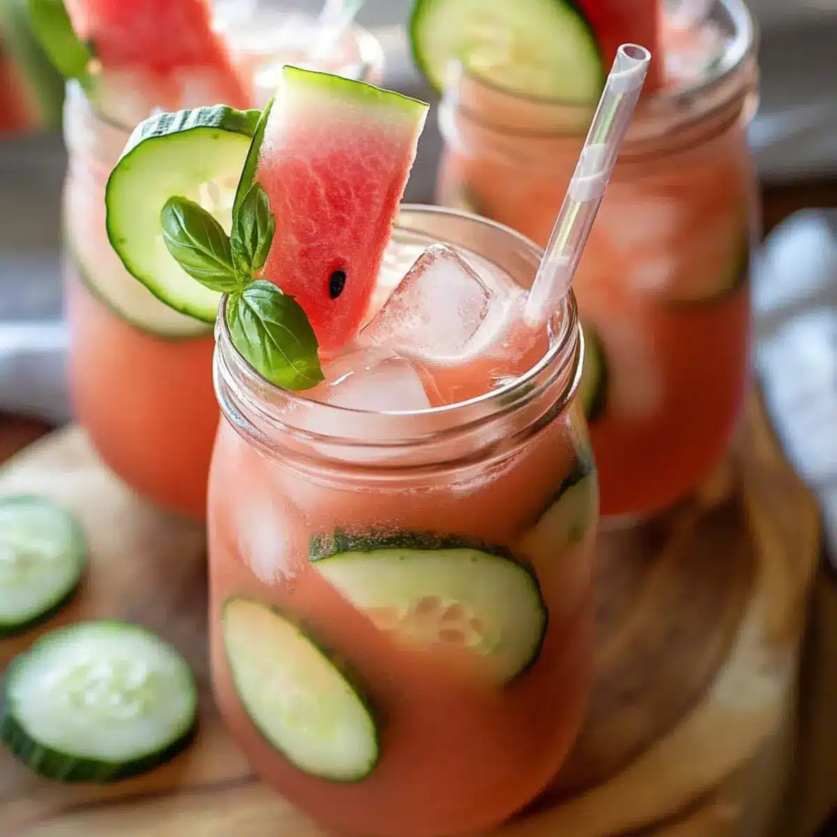 Watermelon Cucumber Basil Lemonade