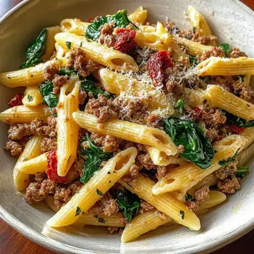One-Pot Tuscan Ground Beef Pasta