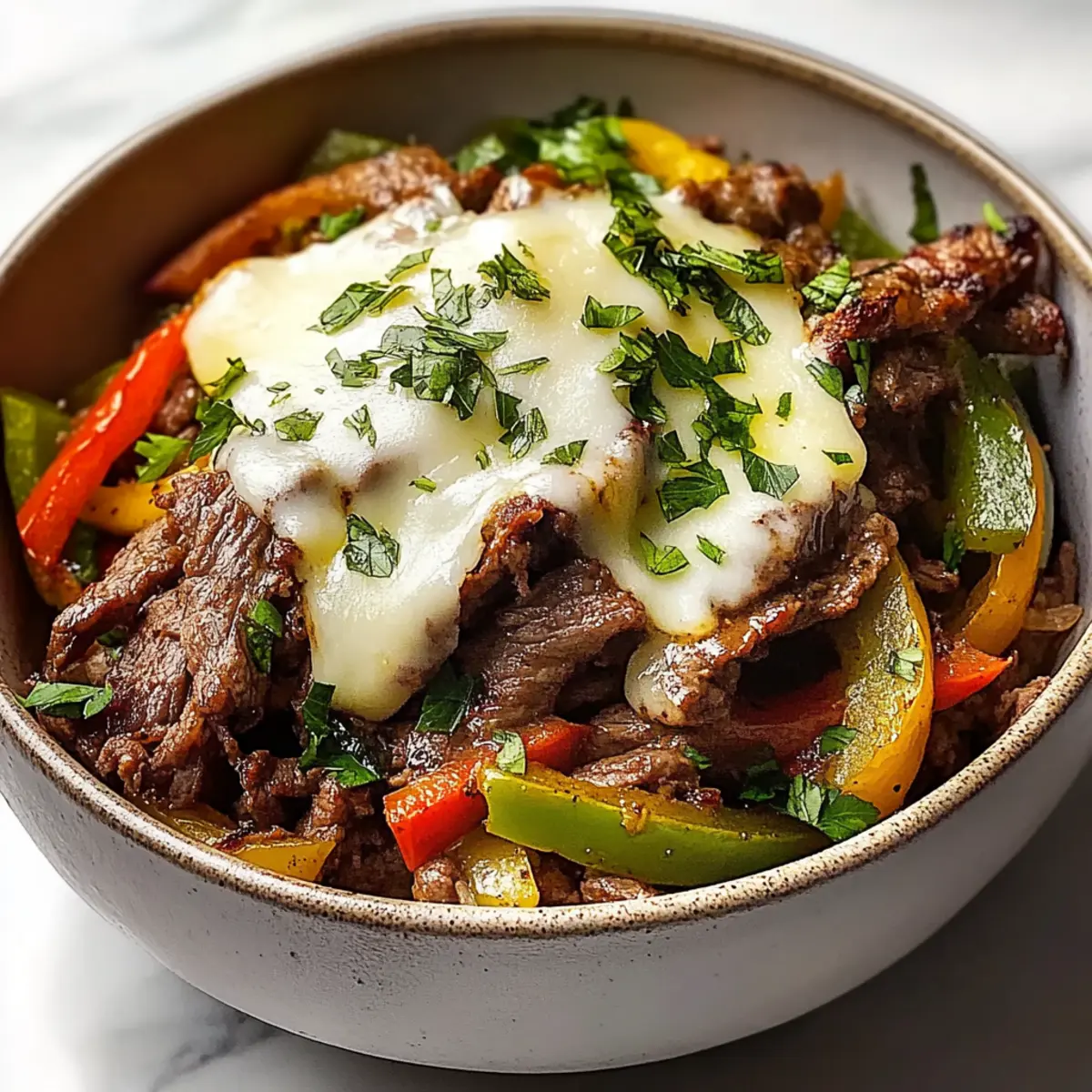 Keto Philly Cheesesteak Bowls