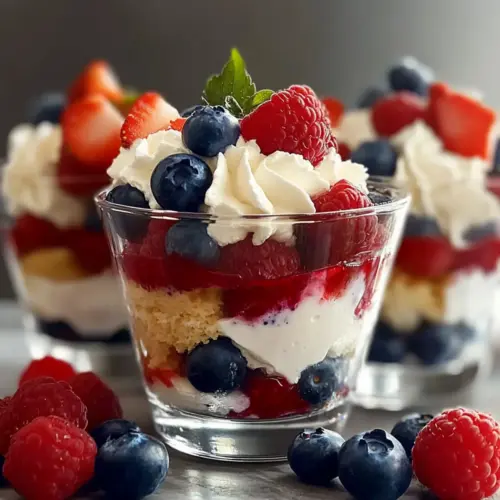 Red-White-and-Blue Berry Trifle Cups