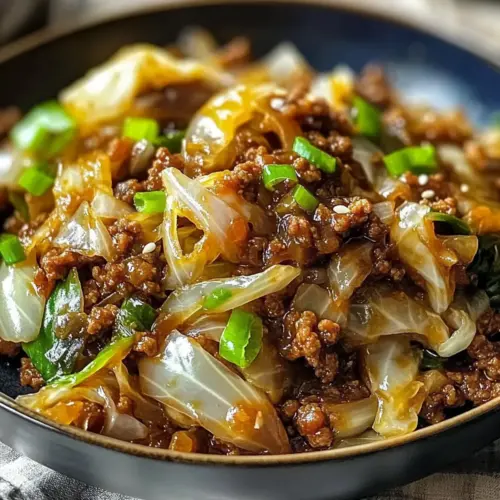 Mongolian Cabbage with Ground Beef