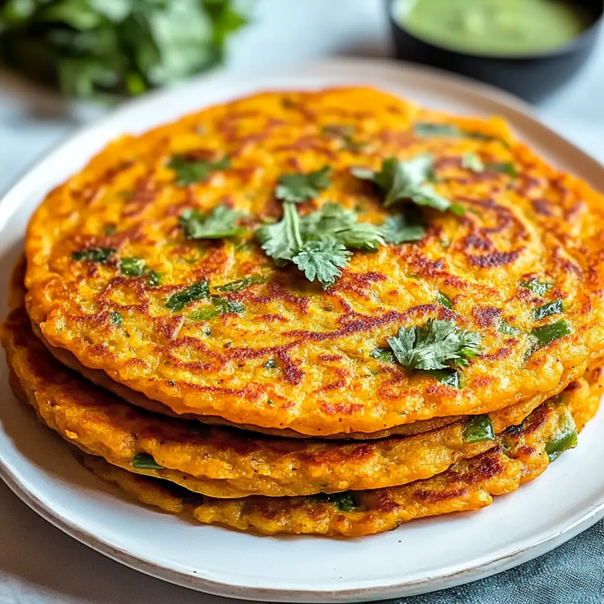 Masoor Dal Chilla | Savory Red Lentil Pancakes