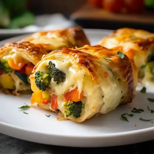 Cheesy Baked Veggie Rolls