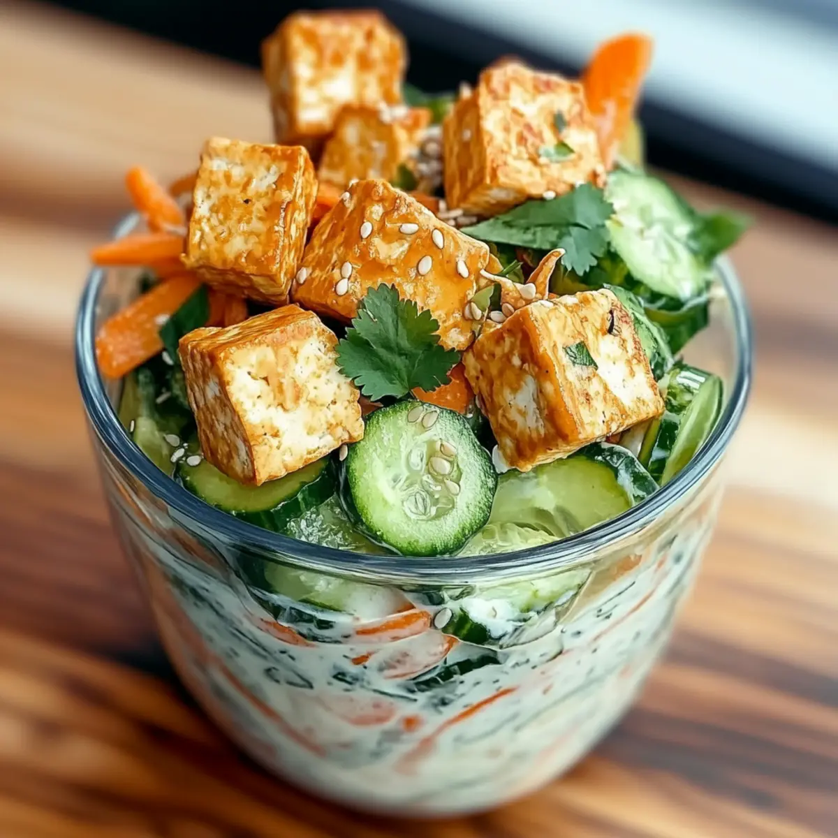 Asian Cucumber Salad with Tofu