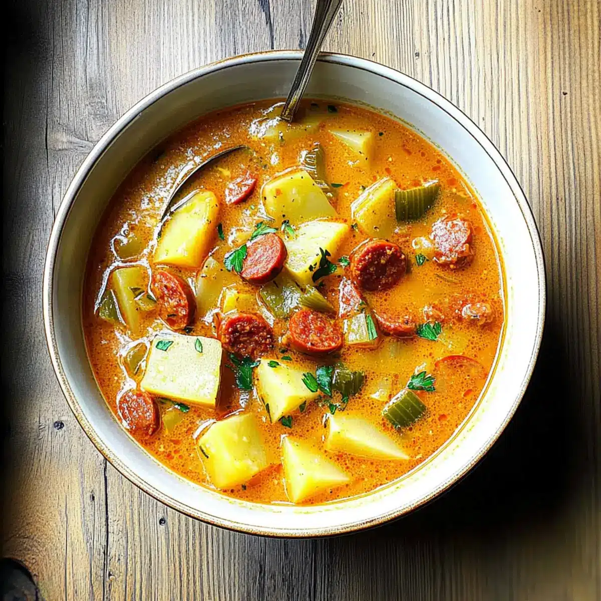 Spanish Potato Soup with Chorizo