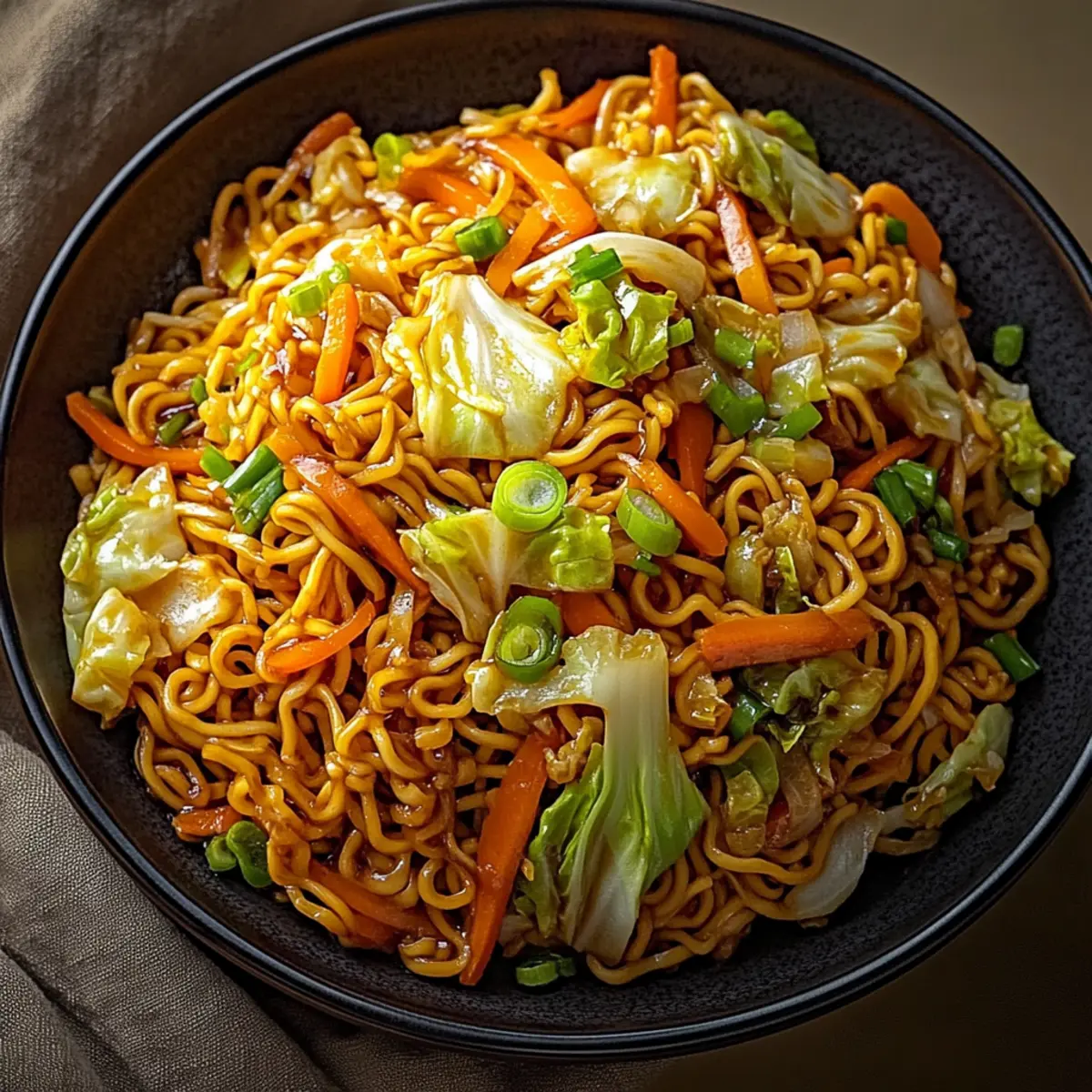 Japanese Yakisoba with Cabbage & Carrots
