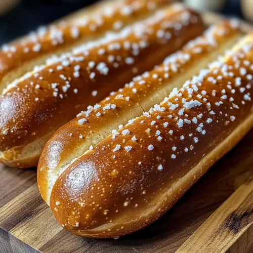 Pretzel Hot Dog Buns with Sea Salt