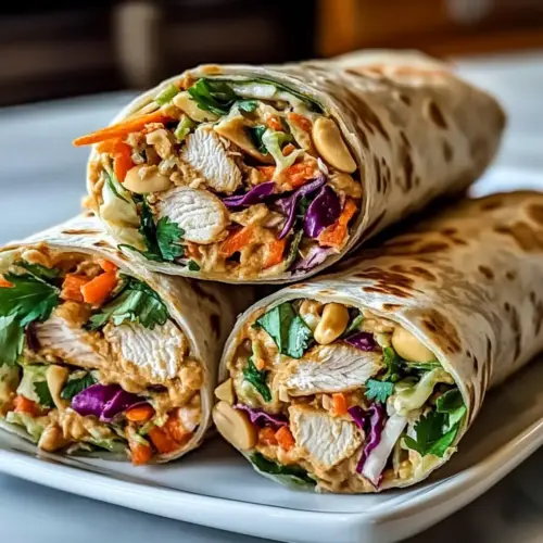 Thai Peanut Chicken Wraps